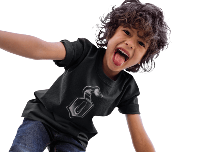 transparent t shirt mockup featuring a kid playing a17869